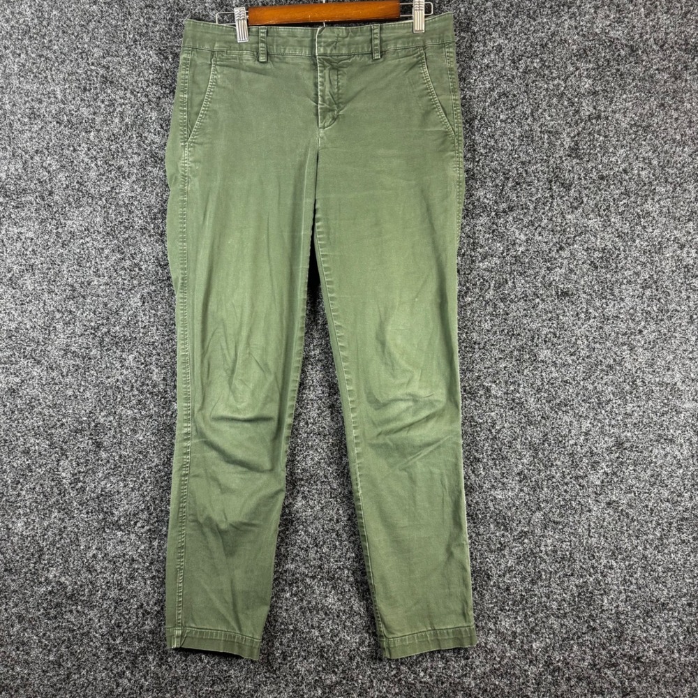 Vince Womens Green Chino Pants Slim Tapered Cotton Stretch Size 6 Olive RN106730